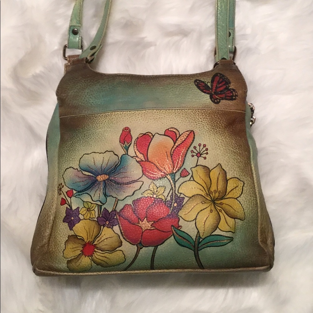 Anuschka floral shoulder bag